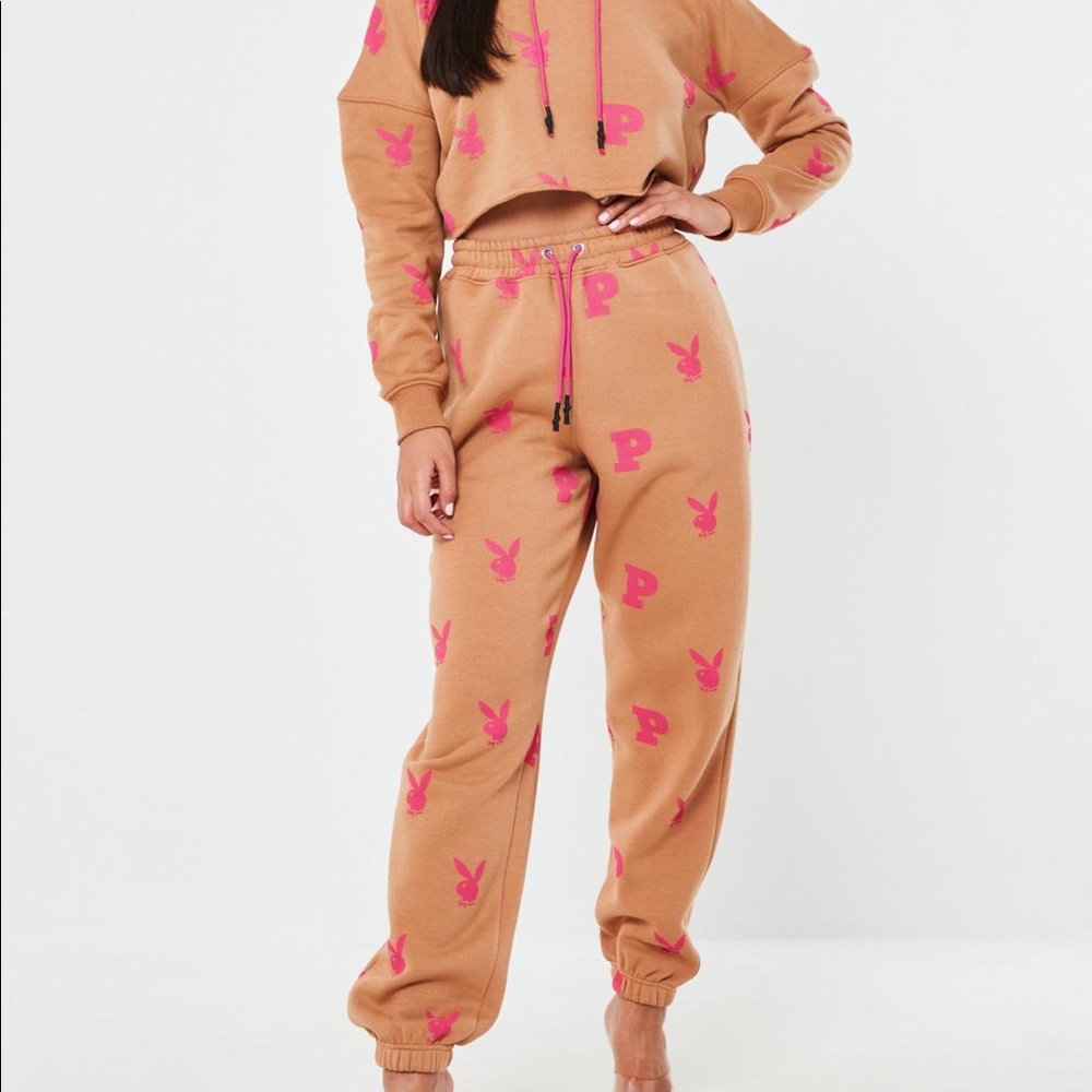 playboy camel all over print oversized joggers